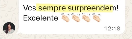 Print de conversa de WhatsApp com comentário de motivação para sair do sabático.